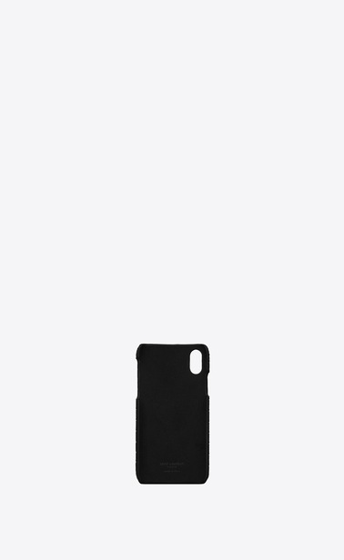 Monogram iphone 10 case in crocodile embossed shiny leather